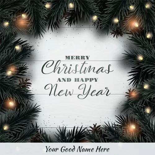 Write Your Name On Merry Christmas And Happy New Year 2019 Background