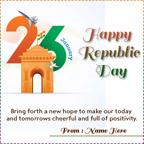 26 January 2020 Republic Day Greeting Card With Name
