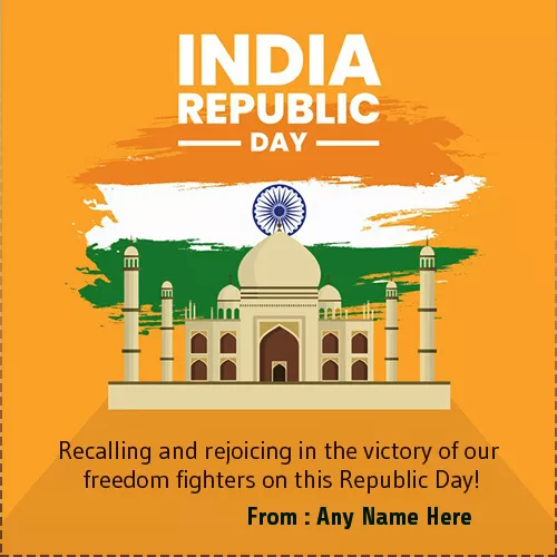 26th January India Republic Day 2020 Card With Name