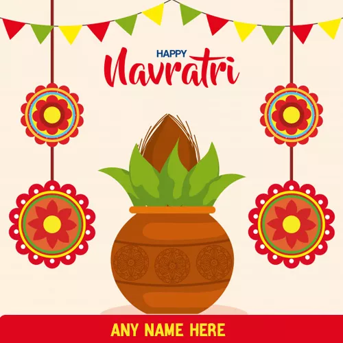 Write Your Name On Happy Navratri 2020 Status