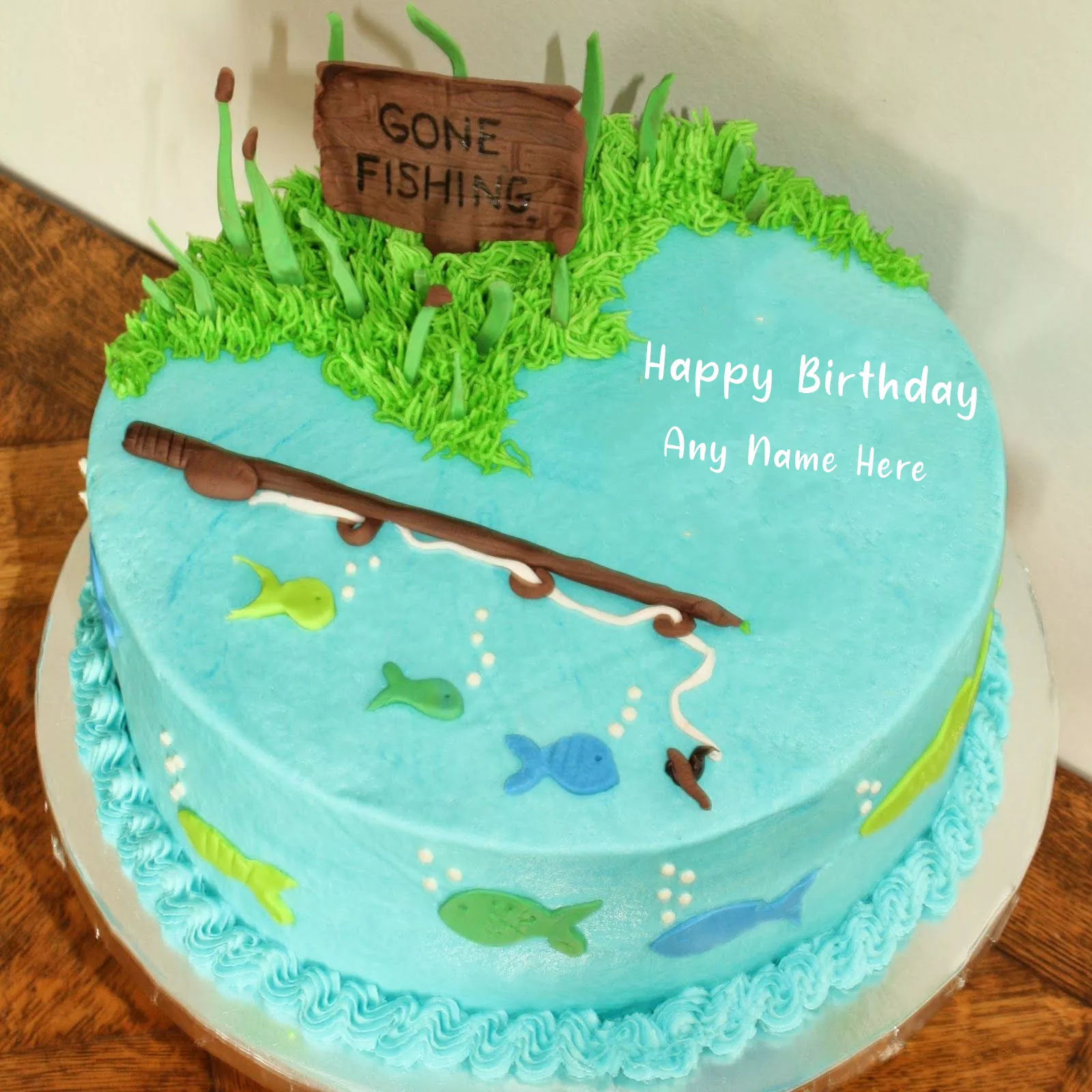 Fishing Cake For Birthday With Name Generator