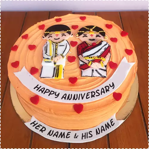 Write name on marriage anniversary cake with photo Write name on marriage anniversary cake with photo