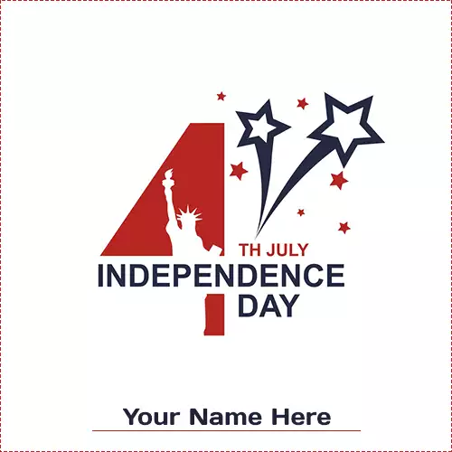 4th of july independence day 2024 greeting card with name