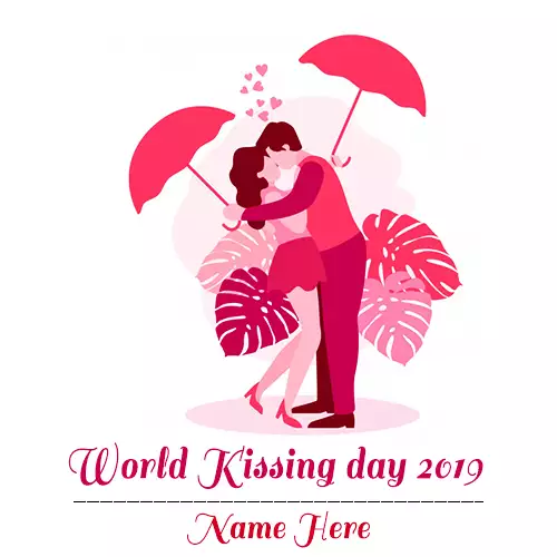 6 July international kiss day 2024 Picture with name