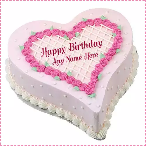 Love Heart Shape Birthday Cake Photo With Name