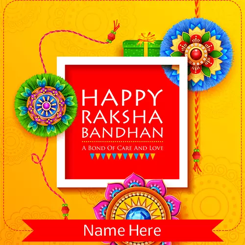 2025 Rakhi Raksha Bandhan Card With Name