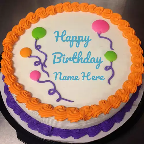 Beautiful Round Birthday Cake With Name
