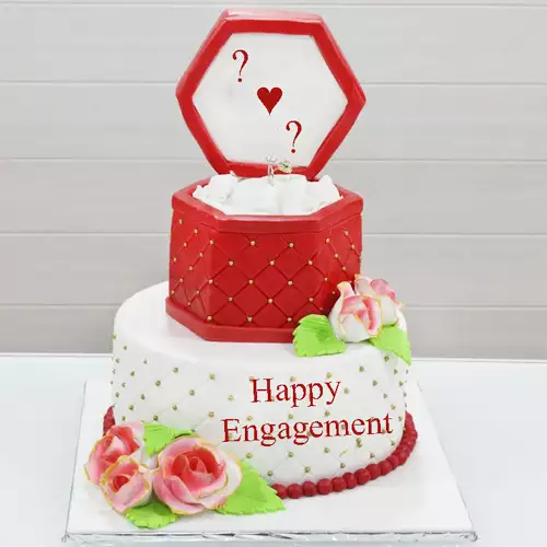 Happy Engagement Wishes Cake With Name