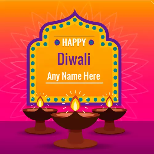 Happy Diwali Diya Photo With Name