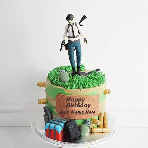 Pubg Birthday Cake With Name