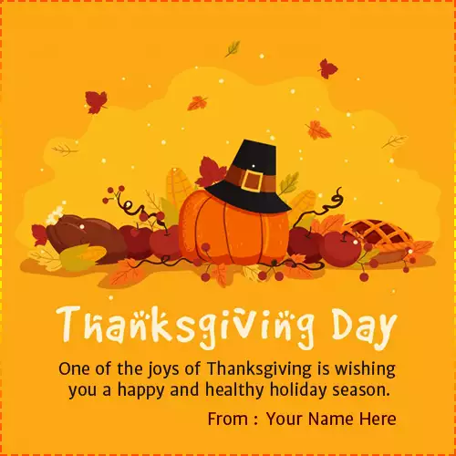 Thanksgiving Day Greetings Images with Name Edit