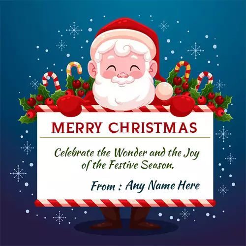 Xmas Tree Santa Claus Card with Edit Online