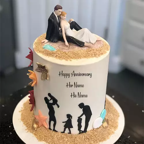 Marriage Anniversary Cake With Name And Photo
