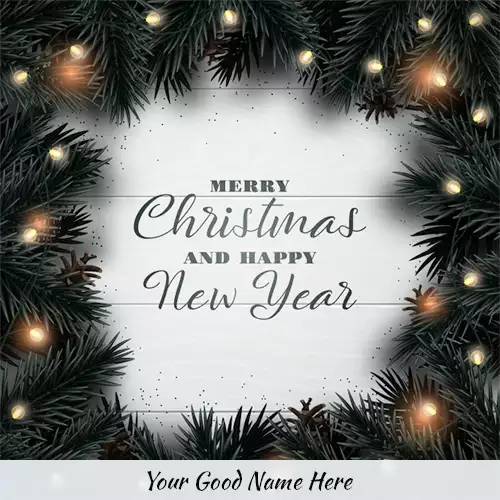 Write Your Name On Merry Christmas And Happy New Year 2024 Background