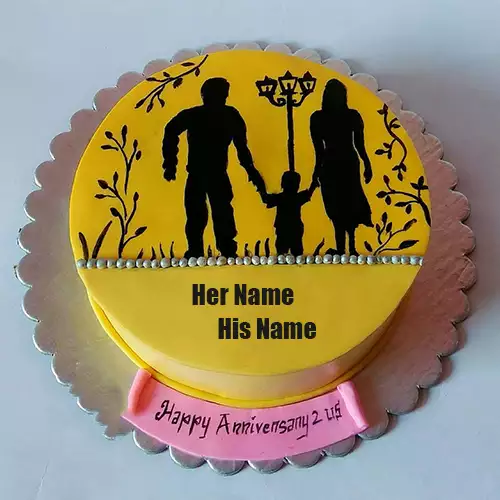 Write Name On Anniversary Cake With Photo
