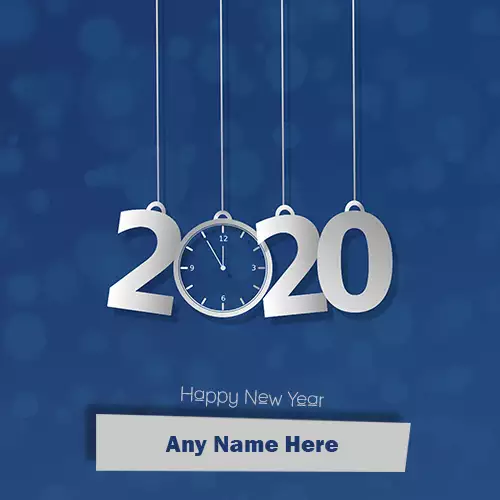 Write Name On Happy New Year 2020 Clock Images
