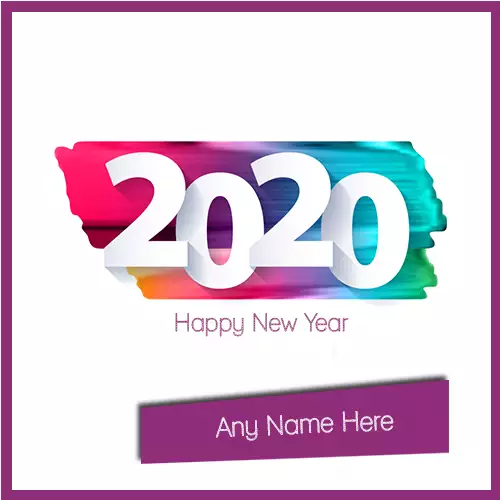1 January Happy New Year 2020 Card with name