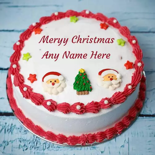 Merry Christmas Santa Claus Cake With Name Edit