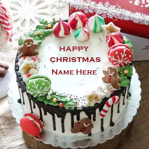 Happy Christmas Birthday Cake With Name Edit