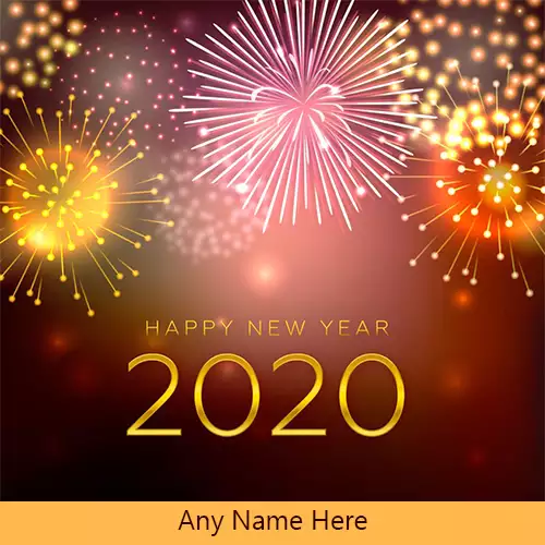 Write Name On Happy New Year 2020 Fireworks