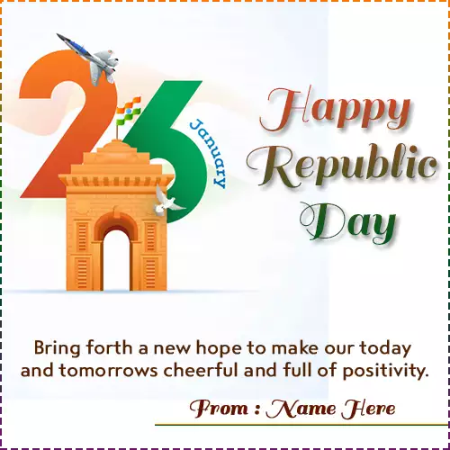 26 January 2024 Republic Day Greeting Card With Name