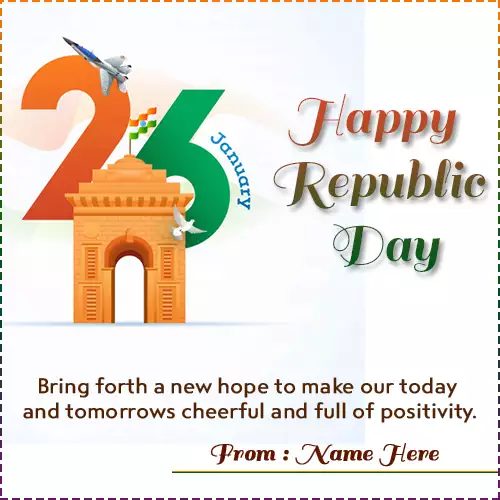 26 January 2025 Republic Day Greeting Card With Name