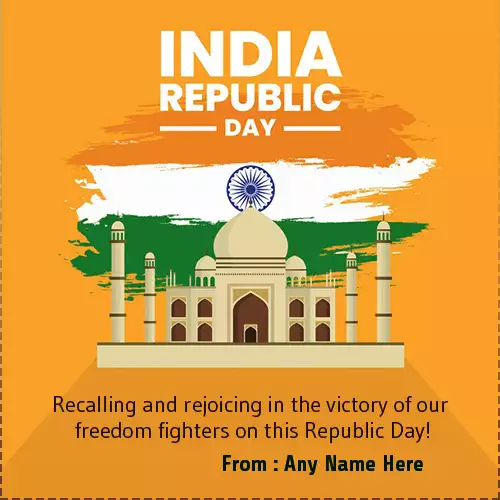 26th January India Republic Day 2024 Card With Name