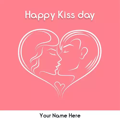 Happy Kiss Day 2024 Image Write Name