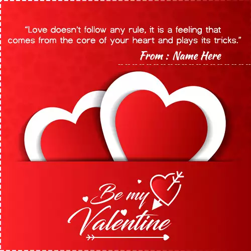 Be My Valentine Card Messages With Name