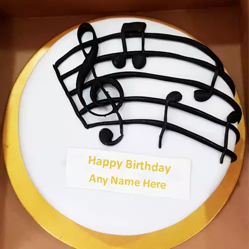 Music Birthday Cake With Name Edit
