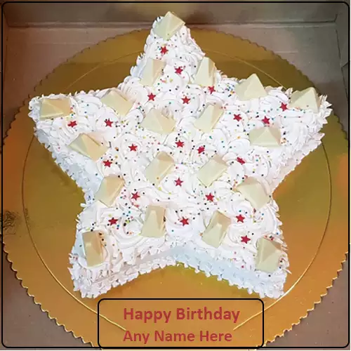 Birthday Star Cake With Name Edit