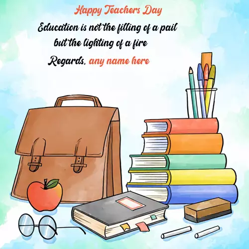 Write Name On Teachers Day 2025 Images With Quotes In English