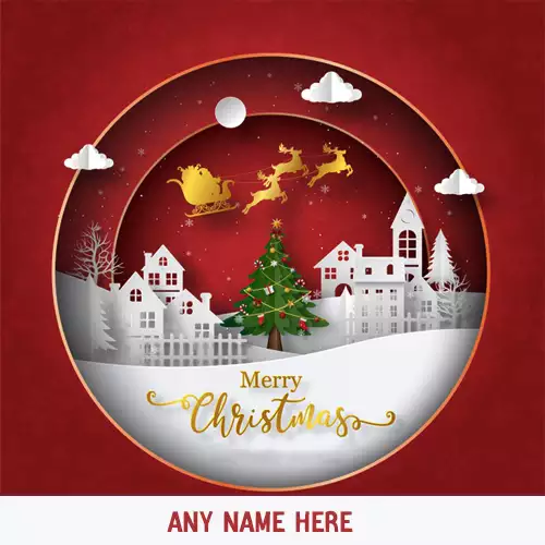 Merry Christmas Wish Card With Name