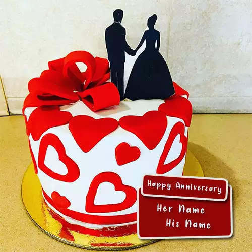 Write Name On Anniversary Cake For Wife
