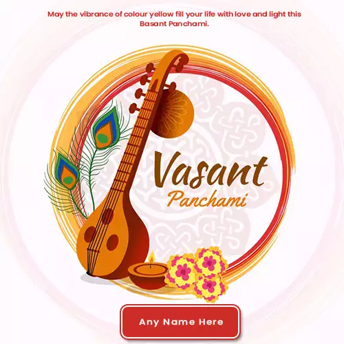 Write Name on Vasant Panchami Whatsapp Status