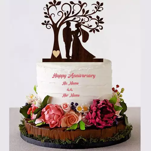 Marriage Anniversary Cake Mama And Mami Ji Wishes With Name