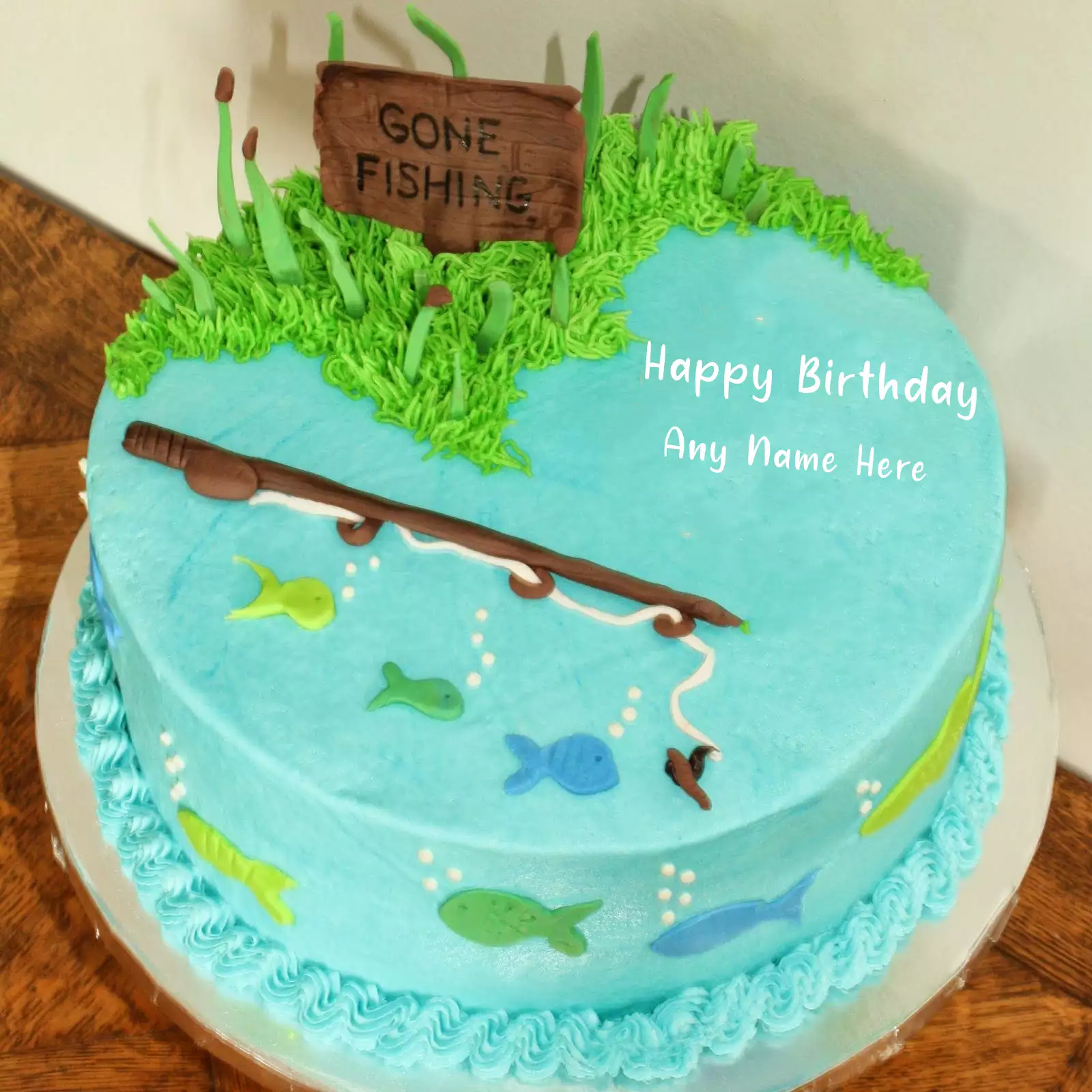 Fishing Cake For Birthday With Name Generator