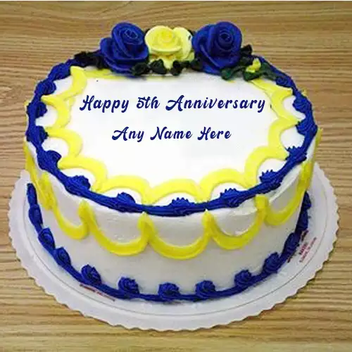 Create Online 5th Anniversary Cake With Name