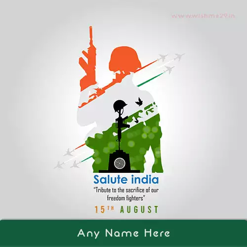 Colorful India Independence Day 2024 Card With Name