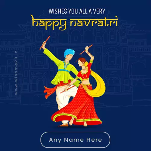 Happy Navratri Dandiya Card Images With Name Download
