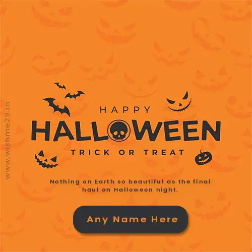 Create Name On Happy Halloween Card Free