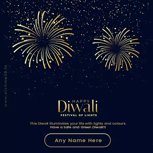 Diwali 2024 Crackers Greeting Card Pictures With Name Edit