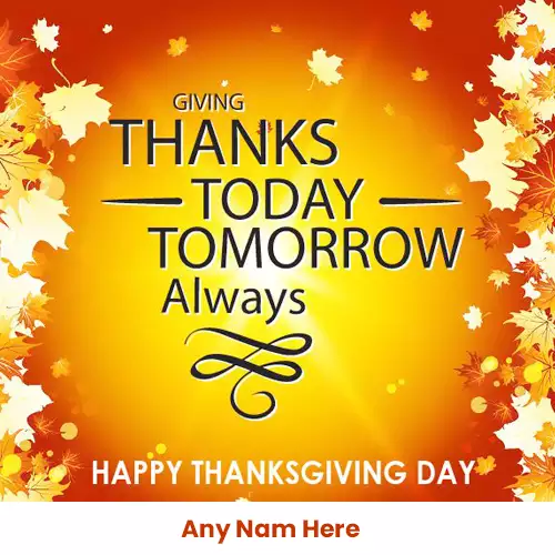 Thanksgiving Day Card Sayings With Name