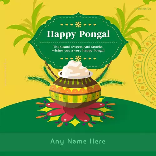 Wish Pongal 2024 Festival With Name Editor