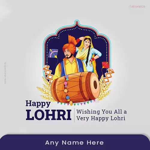 Write Name On Happy Lohri 2024 Images Editor