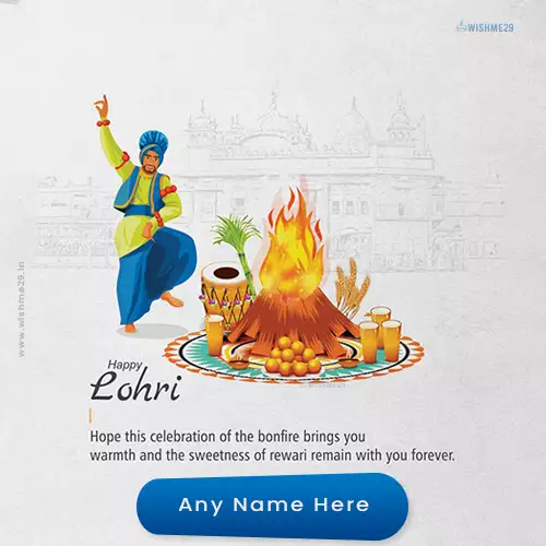 Happy Lohri WhatsApp Cartoon Images With Name