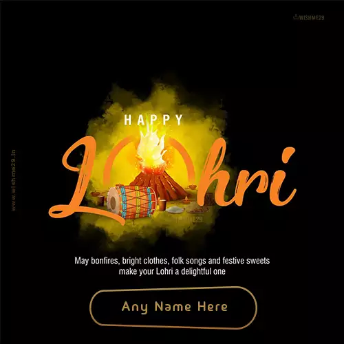 Happy Lohri 2024 Greeting Card With Name Editor