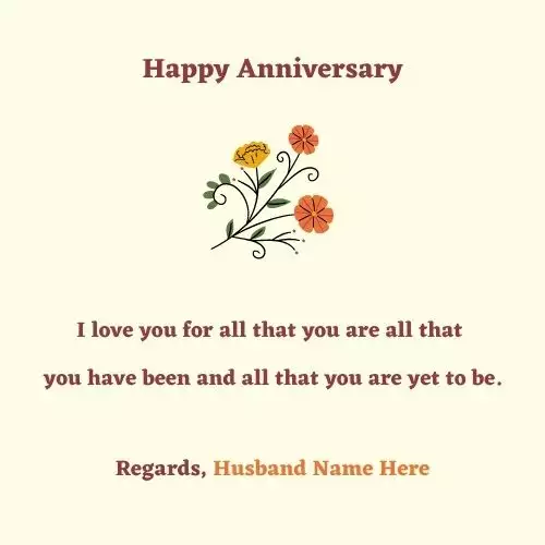 Anniversary Card For Husband With Name Write