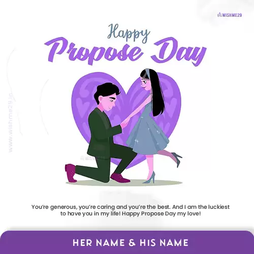Create Your Love Name On Happy Propose Day 2024 Whatsapp Dp