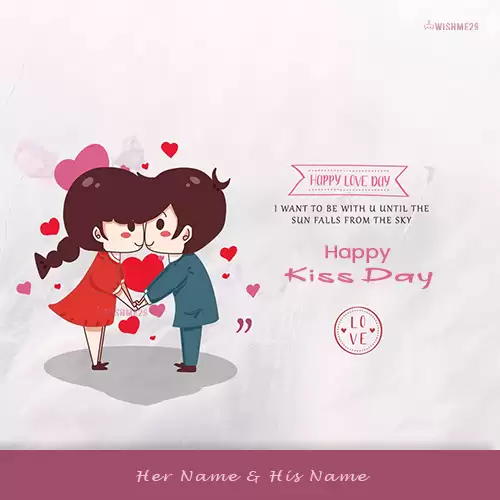 Happy Kiss Day 2023 Card With Name Editing Online